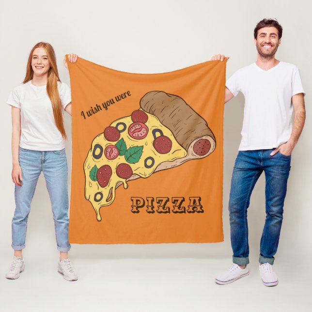 Custom Text & Colour Pizza Slice throw blankets (In Situ)