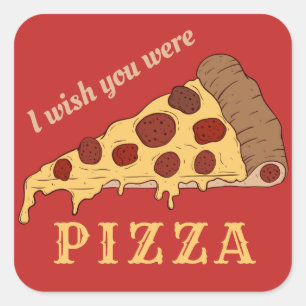 Custom text  & colour PIZZA stickers