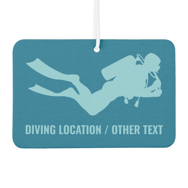 Custom Text & Colour Scuba Diving Air Freshener (Front)