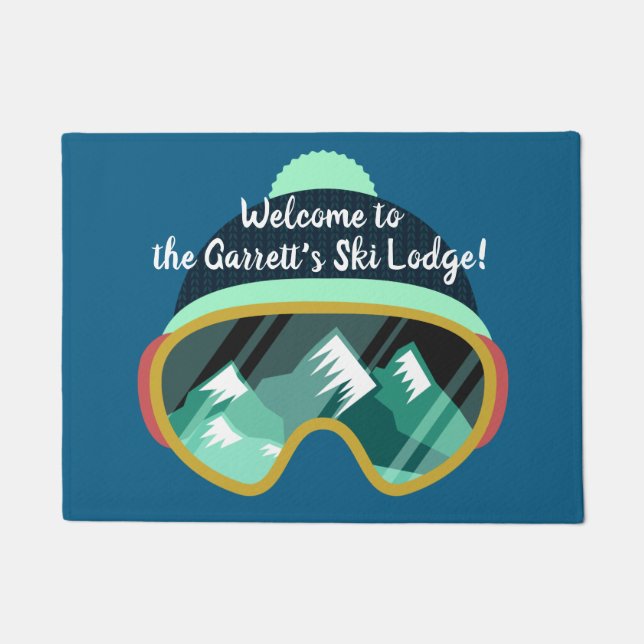 Custom Text & Colour Ski Lodge doormat (Front)