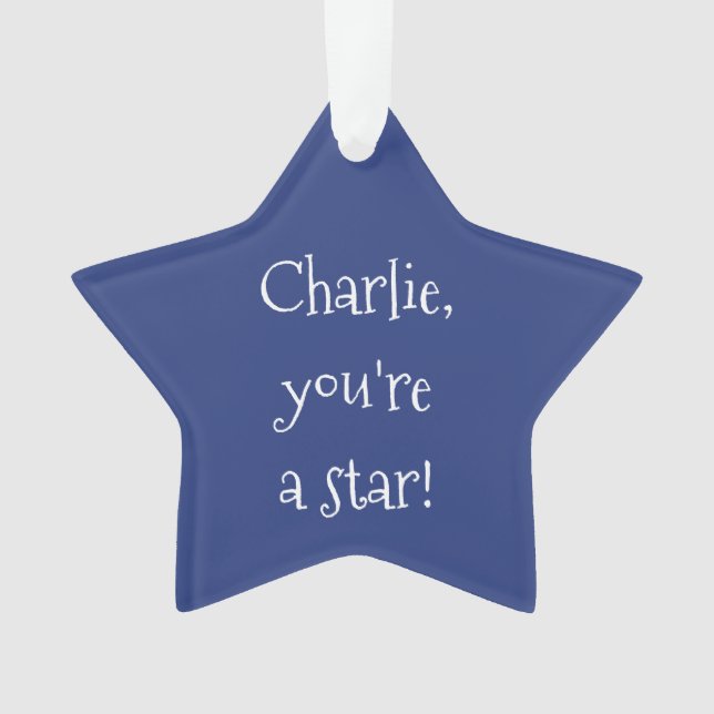 Custom Text & Colour Star Ornament (Front)