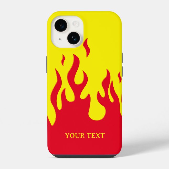 [Custom text & colour] stylized flames iPhone Case (Back)