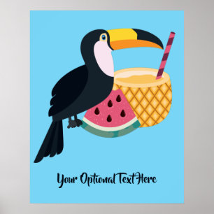 Custom Text & Colour Toucan Poster