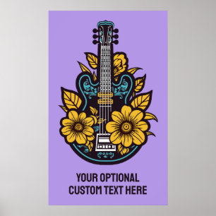 Custom Text & Colour Ukulele Poster