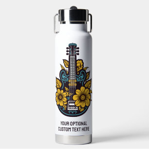Custom Text & Colour Ukulele Water Bottle