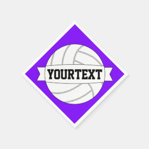 Custom Text & Colour Volleyball Cocktail Napkins