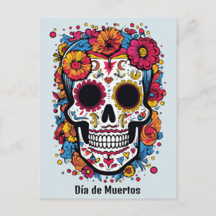 Custom text 💀 colourful Día de Muertos Postcard