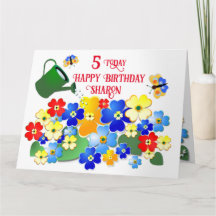 Custom text Colourful Flower Design Kids' Birthday