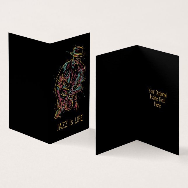 Custom text Colourful Jazz Player (Inside and Outside)