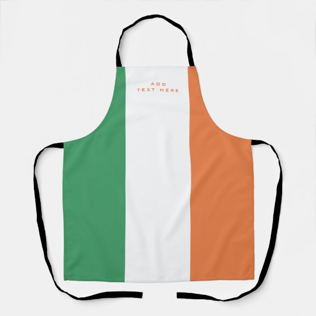 Custom Text Colours of Ireland Flag Apron (Front)