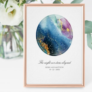 Custom Text, Constellations Map Gift / Event Décor Poster