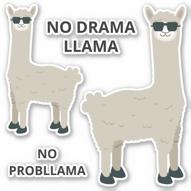 Custom text Cool Llama stickers (Front)