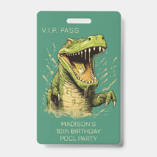 Custom Text Crocodile Badge