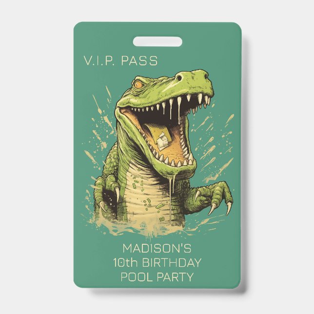 Custom Text Crocodile Badge (Front)