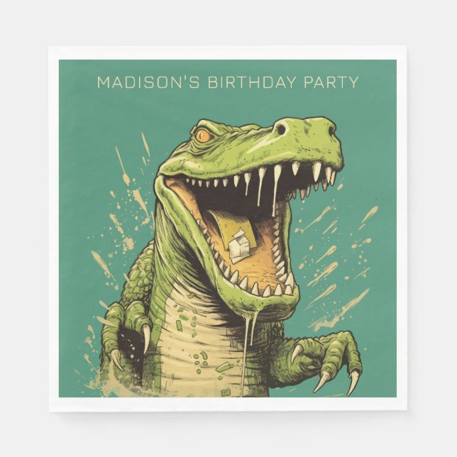 Custom Text Crocodile Napkin (Front)