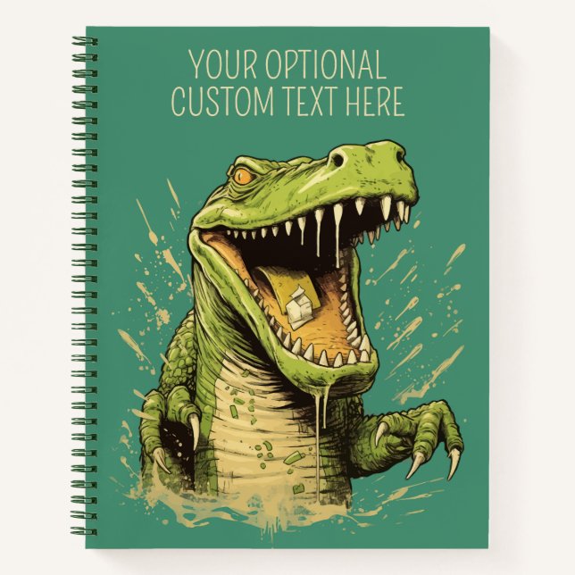Custom Text Crocodile Notebook (Front)
