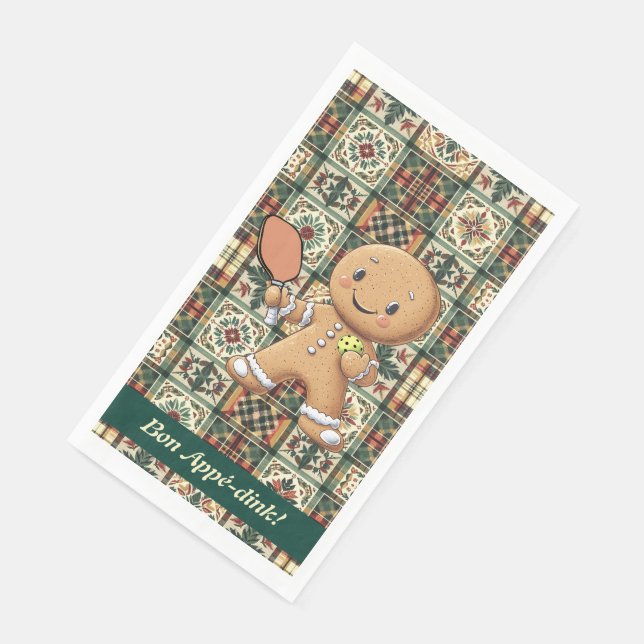 Custom text Crumbly Christmas Rally Gingerbread  Napkin (Corner)