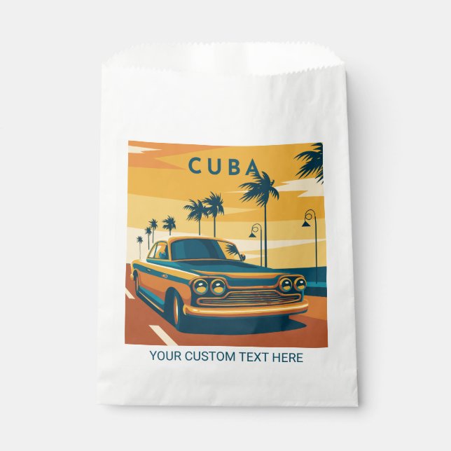 Custom Text Cuba Favour Bag (Front)