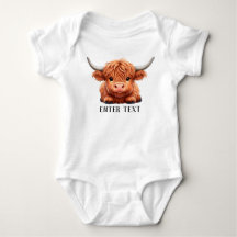 Custom Text Cute Baby Highland Cow