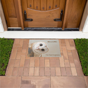 Custom Text Cute Barn Owl Doormat