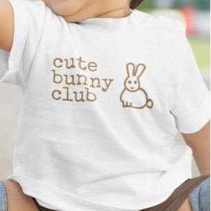 Custom Text Cute Bunny Club Baby & Toddler T-Shirt