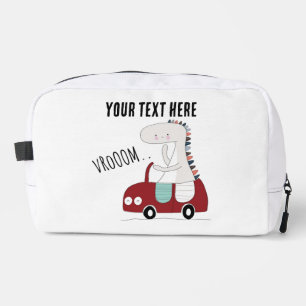 Custom Text Cute Dinosaur Car Kids Toiletry Bag