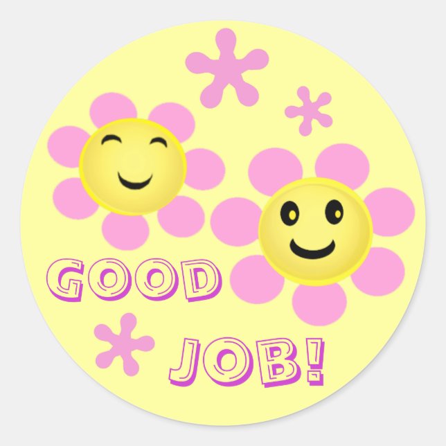 Custom Text Cute Flower Reward Sticker (Front)