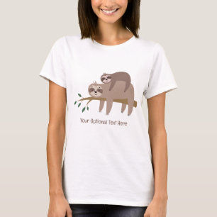 Custom Text Cute Sloth T-Shirt