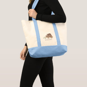 Custom Text Cute Sloth Tote Bag