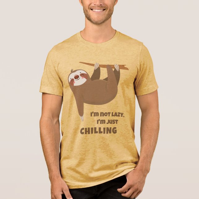 Custom Text Cute Sloth Tri-Blend Shirt (Front)