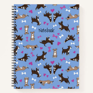 Custom Text Cute Staffy Lab Dog Lover Spiral Notebook