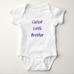 Custom Text Cutest Little Brother Cool Simple Gift Baby Bodysuit<br><div class="desc">Designed for little brother. Feel free to customize as you like!</div>