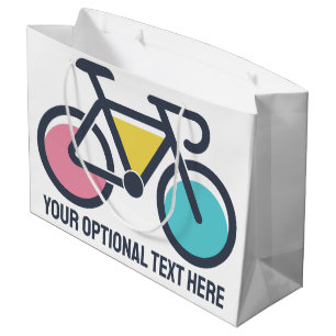 Custom Text Cycling Large Gift Bag