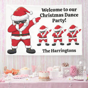 Custom Text Dabbing Dancing Santa Banner