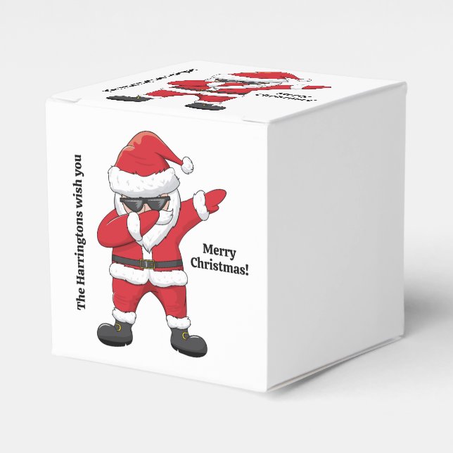 Custom Text Dabbing Dancing Santa Favor Box (Front Side)