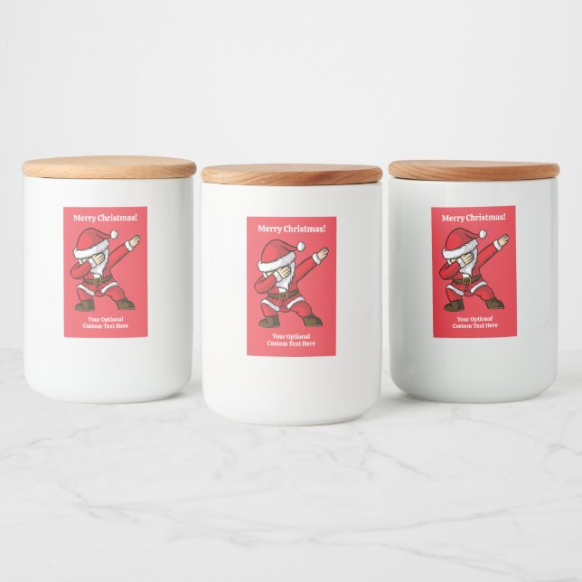 Custom Text Dabbing Dancing Santa Food Label (Bottles)