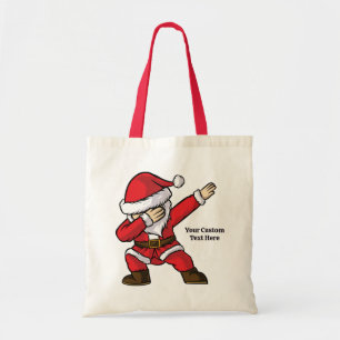 Custom Text Dabbing Dancing Santa Tote Bag
