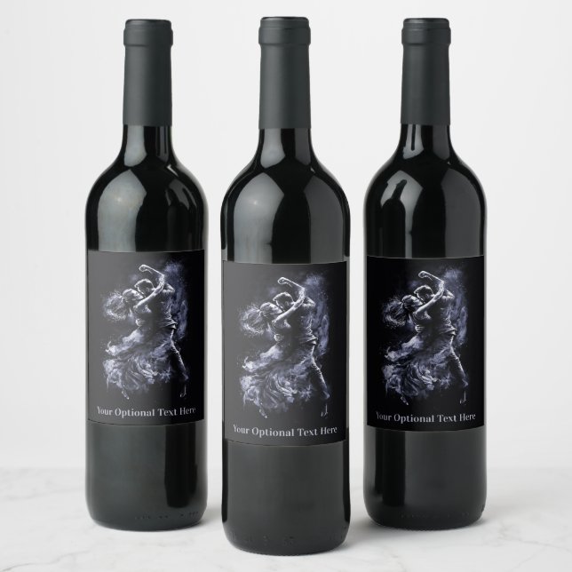 Custom Text Dancing Couple Wine Label (Bottles)