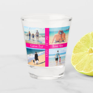 Custom Text Date Your Photo Collage Shot Glass