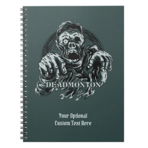 Custom text DEADMONTON spiral notebook