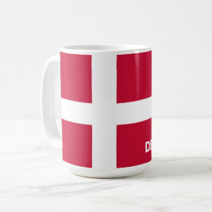 Custom Text Denmark Flag Coffee Mug