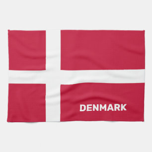 Custom Text Denmark Flag Kitchen Towel