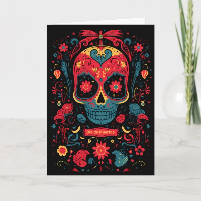 Custom text Dia de Muertos☠️ Eternal Remembrance Holiday Card (Front)