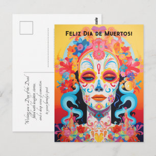 Custom text Dia de Muertos La Calavera Catrina Postcard