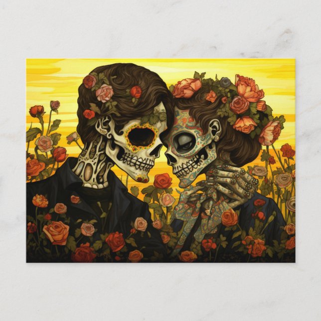 Custom text 💀  Día de Muertos Postcard (Front)