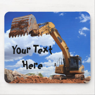 Custom Text Digger Tractor Mouse Pad