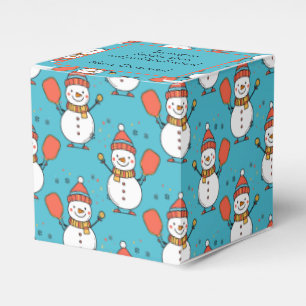 Custom text Dinking Snowman Favor Box