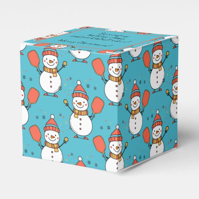 Custom text Dinking Snowman Favor Box (Front Side)