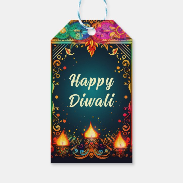 Custom text, Diwali Elegance Tag – Shine & Celebra (Front)