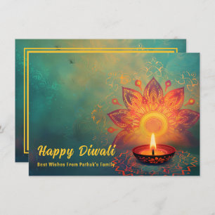 Custom text, Diwali Ethereal Lights Holiday Card